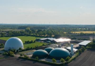 aerial view of biogas plant